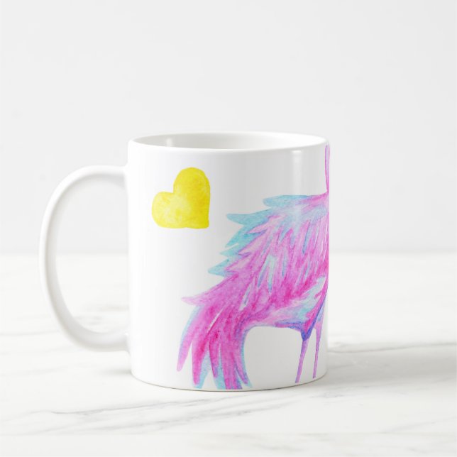 Taza De Café Flamingos de lujo: Romance acuarela (Izquierda)