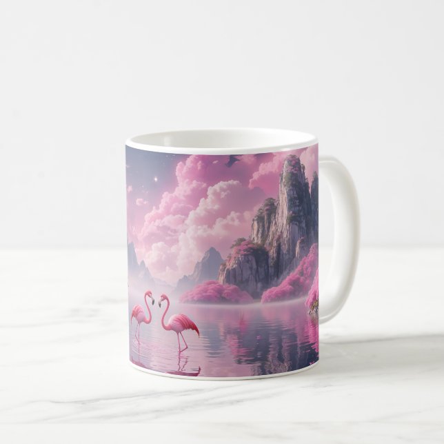 Taza De Café Flamingos in einer Traumwelt (Anverso derecho)