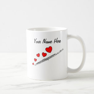 Taza De Café Flauta con el corazón Flutist Woodwind Musician Pe