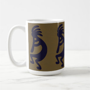 Taza De Café Flauta Jugando a la figura de Kokopelli - Negro so
