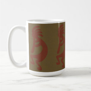Taza De Café Flauta Jugando a la figura de Kokopelli - Rojo sob