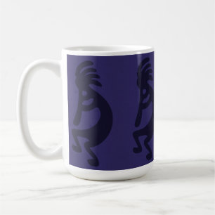 Taza De Café Flauta Jugando la figura de Kokopelli - Negro sobr