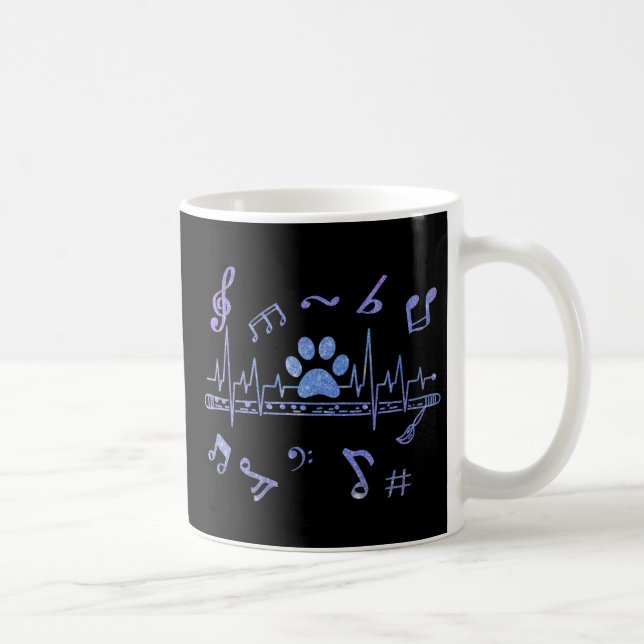 Taza De Café Flauta musical con pinturas (Derecha)
