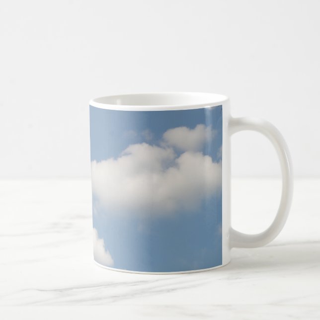 Taza De Café Flauta nubes de cúmulo blancas (Derecha)