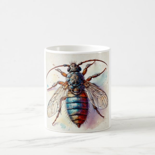 Taza De Café Flea Siphonaptera Insect Dorsal View 040924IREF224 (Centro)