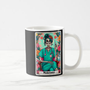 Taza De Café Flebotomista Carta Tarot Esqueleto Técnico de Fleb