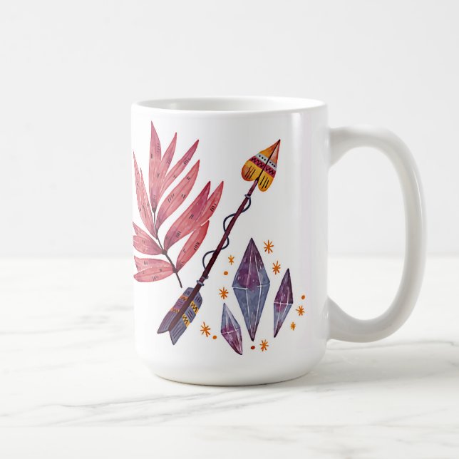 Taza De Café Flecha acuarela y diamantes (Derecha)