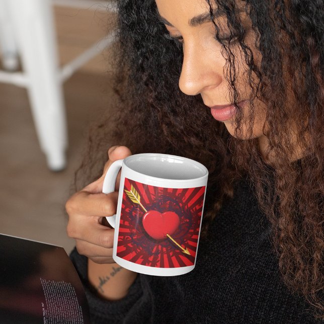 Taza De Café Flecha del corazón rojo (Subido por el creador)