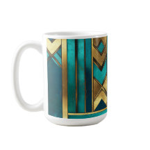 Flechas geométricas Art Deco, oro y turquesa