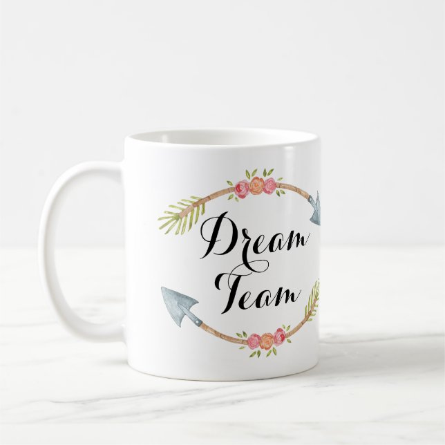 Taza De Café Flechas tribales de acuarela de "Dream Team" (Izquierda)