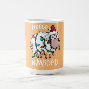 Taza De Café Fleece Feliz Navidad Funny Cute Sheep Christmas