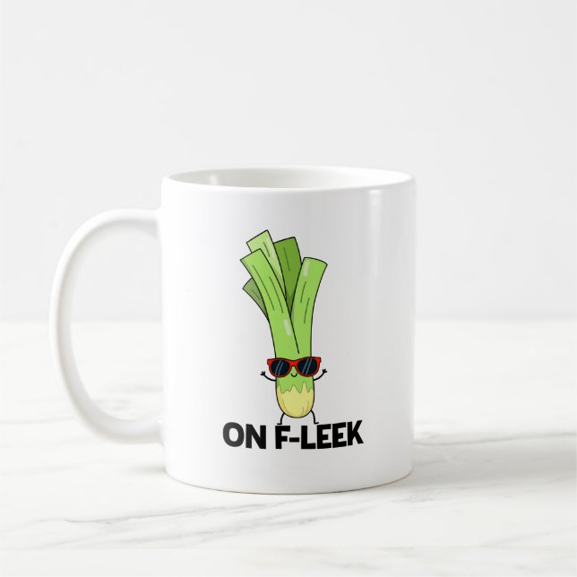 Taza De Café Fleek Funny Veggie Leek Pun (Izquierda)