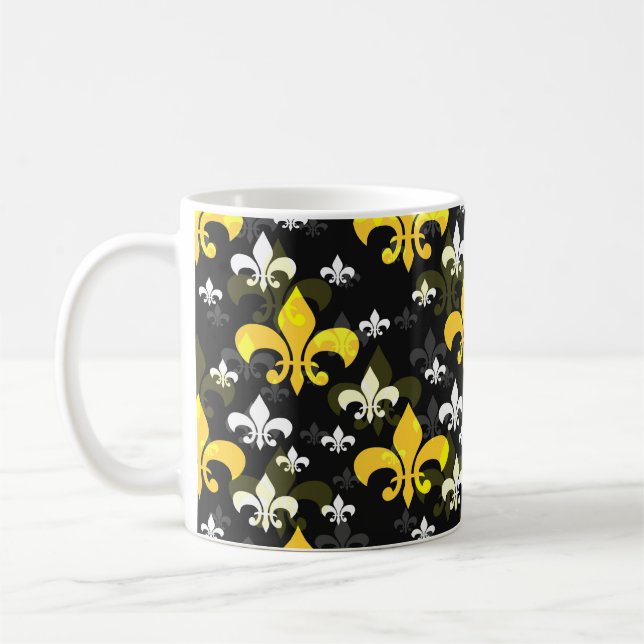 Taza De Café Fleur Blanco Amarillo De Lis (Izquierda)