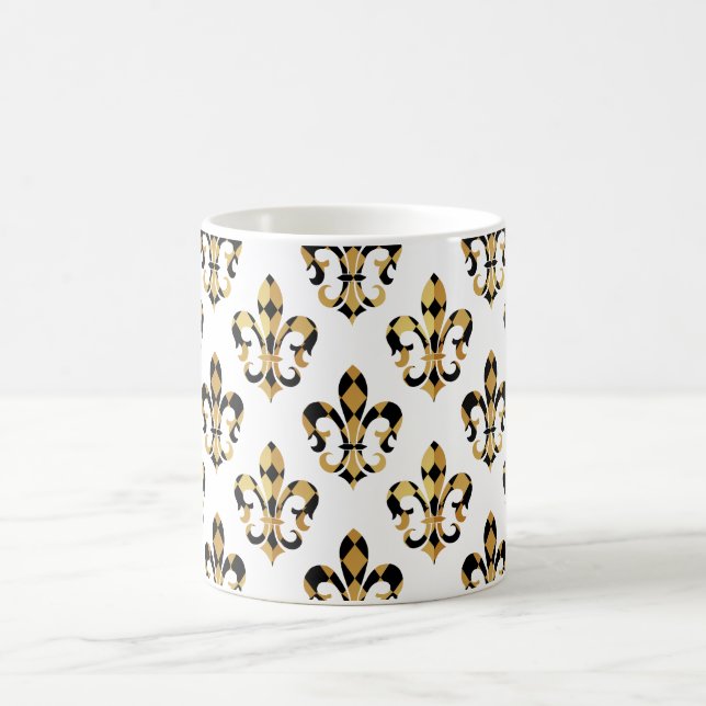 Taza De Café Fleur de Lis/black/gold/DIYfont (Centro)