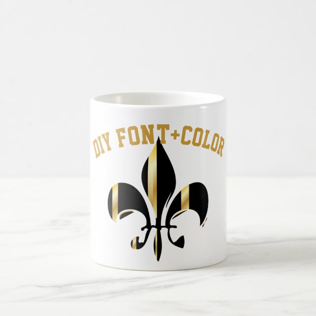 Taza De Café Fleur de Lis/black/gold/DIYfont (Centro)