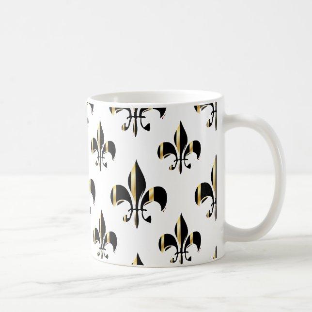 Taza De Café Fleur de Lis/negro/oro (Derecha)
