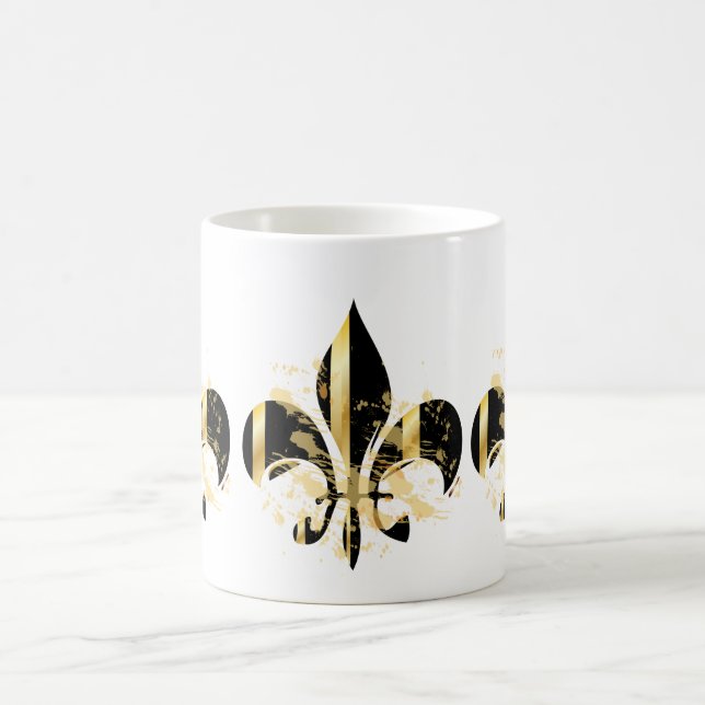 Taza De Café Fleur de Lis negro y oro (Centro)