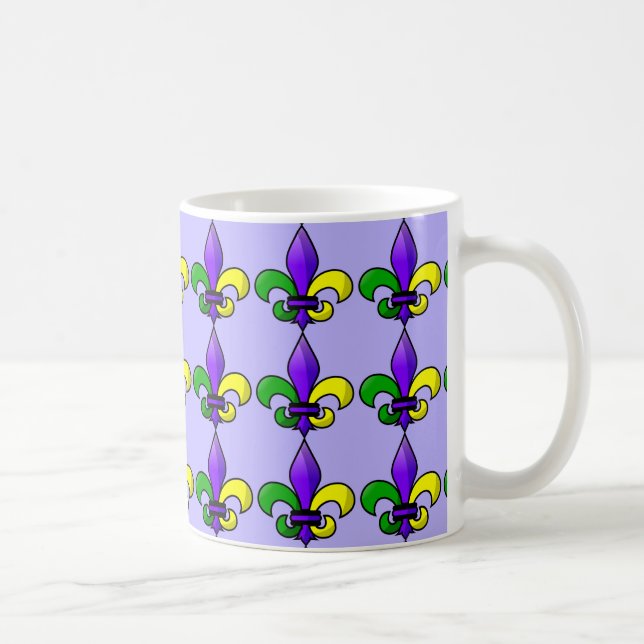 Taza De Café Fleur-de-lis Purple Green Gold (Derecha)