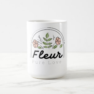 Taza De Café Fleur – Logotipo floral de amor puro