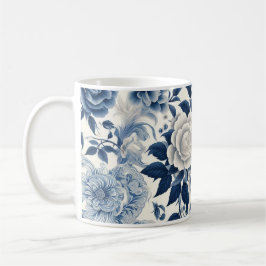 Taza De Café Fleurs bleue et blanches