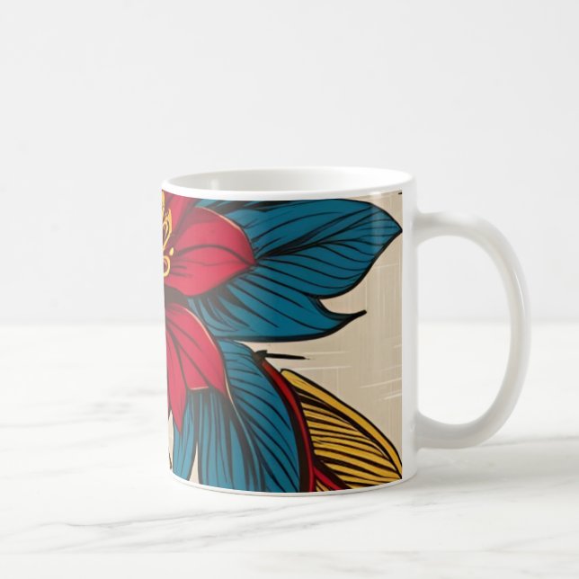 Taza De Café Fleurs Tropicales – Vibrance Naturelle (Derecha)