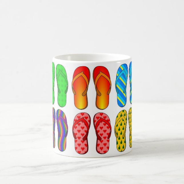 Taza De Café Flip Flops Design Colorful (Centro)