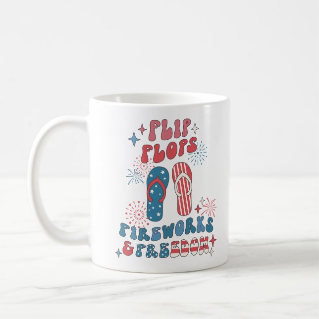 Taza De Café Flip Flops Fireworks Libertad (Izquierda)