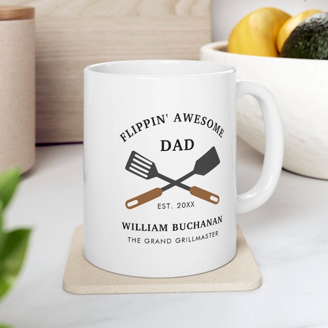 Taza De Café Flippin Awesome Dad BBQ Chef Personalizado (Flippin Awesome Dad BBQ Chef Personalized Coffee Mug)