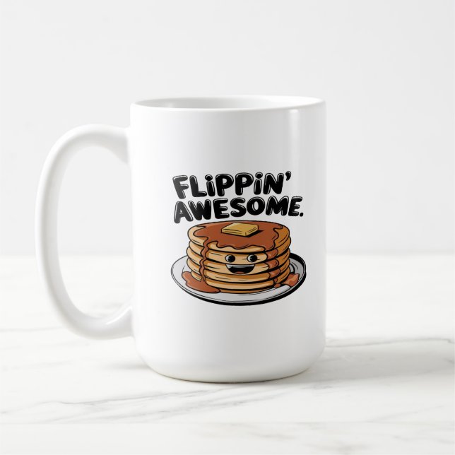 Taza De Café Flippin 'Awesome Pancake Stack Funny Breakfast (Izquierda)