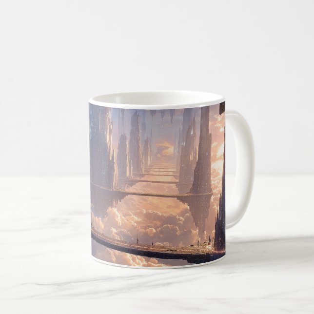Taza De Café Floating Metropolis in the Clouds (Anverso derecho)