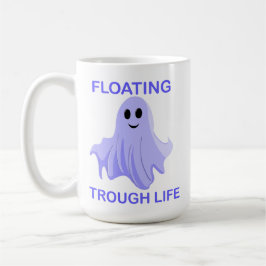 Taza De Café Floating Through Life Cute Ghost