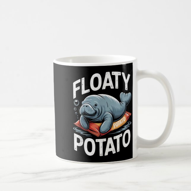 Taza De Café Floaty Tatoes Manatee Funny Sea Cow Ocean Animal L (Derecha)