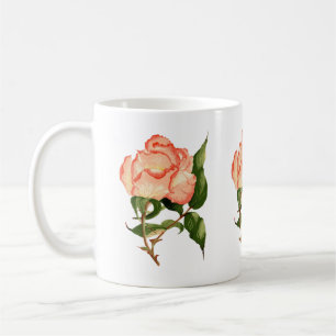 Taza De Café Flor acuarela de melocotón rosa Mug