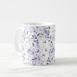 Taza De Café Flor acuarela ramo de hortensias.
