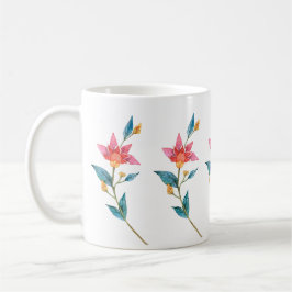 Taza De Café Flor acuarela rosa