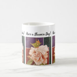 Taza De Café Flor acuarela Rosa de cobre de bronce