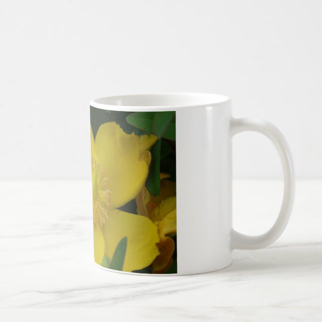 Taza De Café Flor amarilla foto clásica Mugre blanca (Derecha)