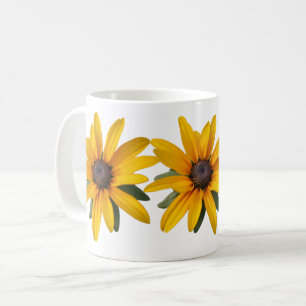 Taza De Café Flor Amarilla Moderna, Sencilla, Ojo Negro Susan