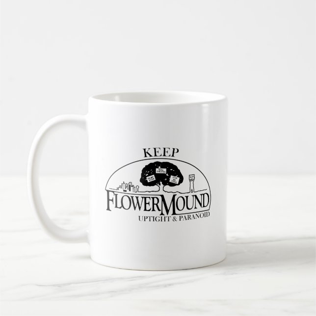 Taza De Café Flor amarrada paranoica y camiseta abierta (Izquierda)