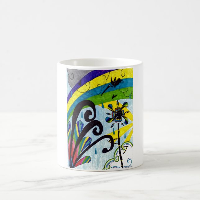 Taza De Café flor arco iris (Centro)