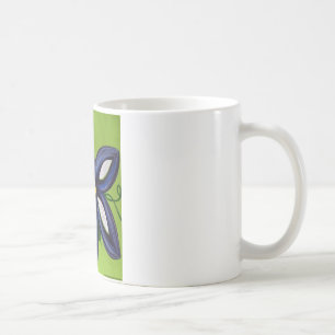 Taza De Café Flor azul brillante grande
