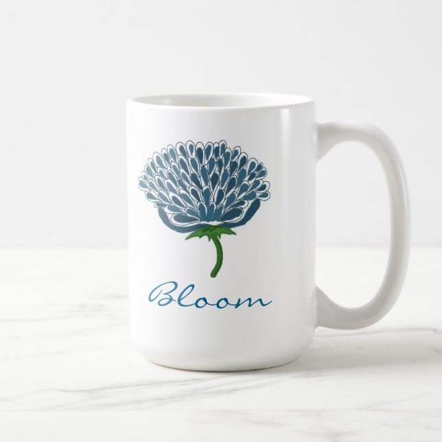 Taza De Café Flor azul de moda (Derecha)