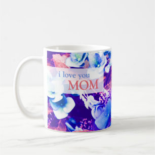 Taza De Café Flor azul del Hydrangea para el Día de la Madre