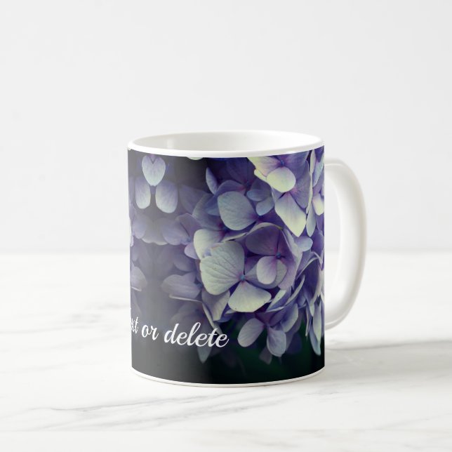 Taza De Café Flor azul hidrangea personalizada (Anverso derecho)