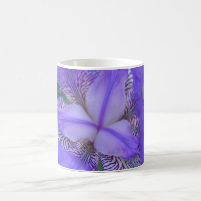 Taza De Café Flor azul morada de iris (Centro)