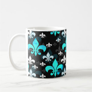 Taza De Café Flor blanca azul de Lis