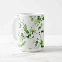 Taza De Café Flor blanca entrelazada