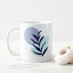 Taza De Café Flor boho azul