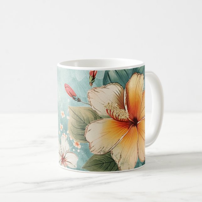 Taza De Café Flor Boho Breezy Tropical (Anverso derecho)