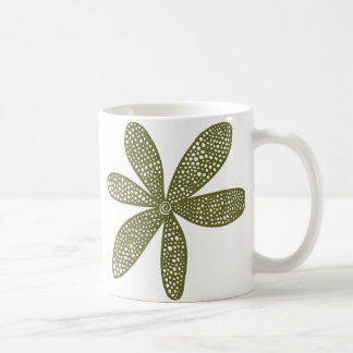 Taza De Café Flor Bonita - Verde Oliva